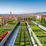 Home 10 도시 녹지 확장을 위한 시민 캠페인 - **Prompt:** "A breathtaking, high-angle view of a vibrant, modern Italian city skyline, showcasing a...